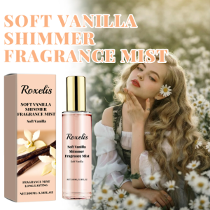 Soft Vanilla Shimmer Fragrance Mist for Women - Elegant Glitter Perfume Spray